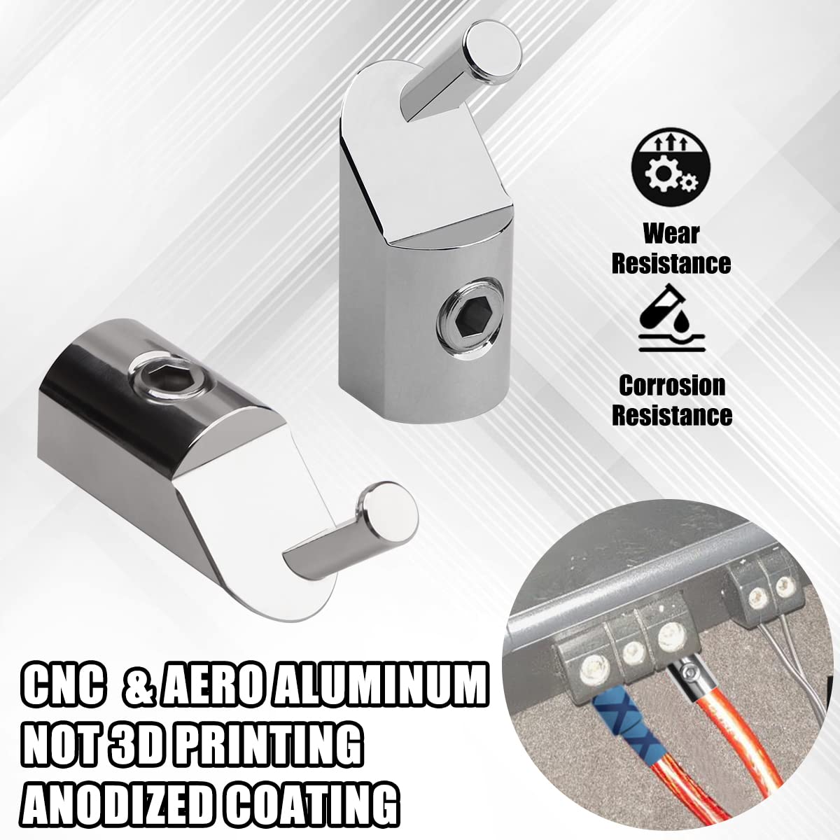 Urlwall 2Pcs Input Wire Gauge Reducer, Offset Angled 1/0 Gauge To 4 Gauge Amp Input Reducers, Car Audio Power/Ground Input Reduc