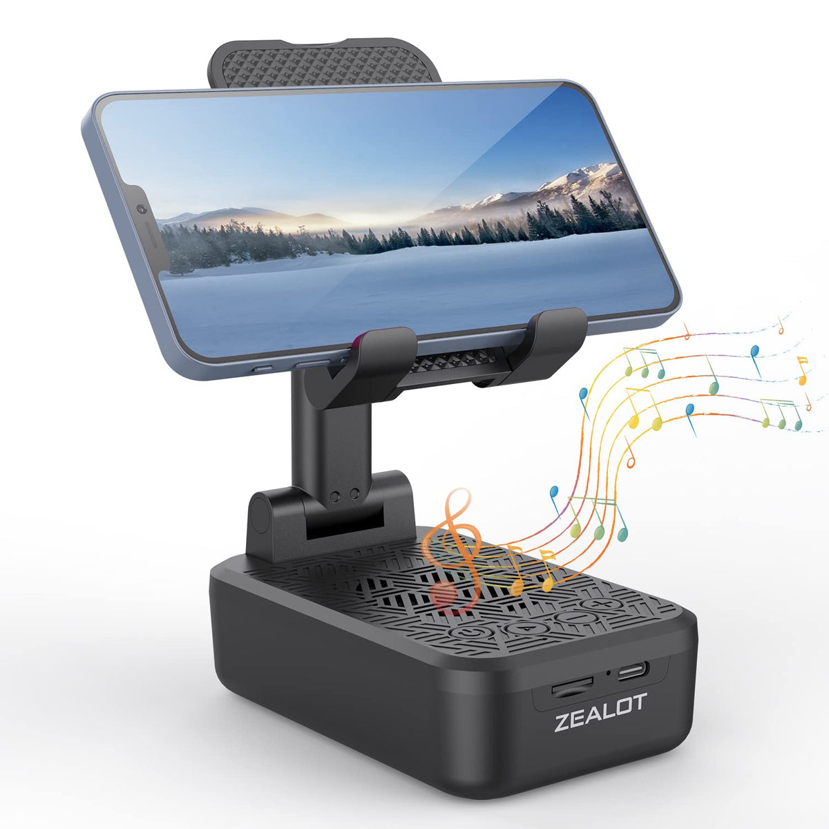 Zealot Phone Stand, Phone Holder,Cell Phone Stand With Wireless Bluetooth Speaker,Cell Phone Holder,Ipad Stand And Holder,Blueto
