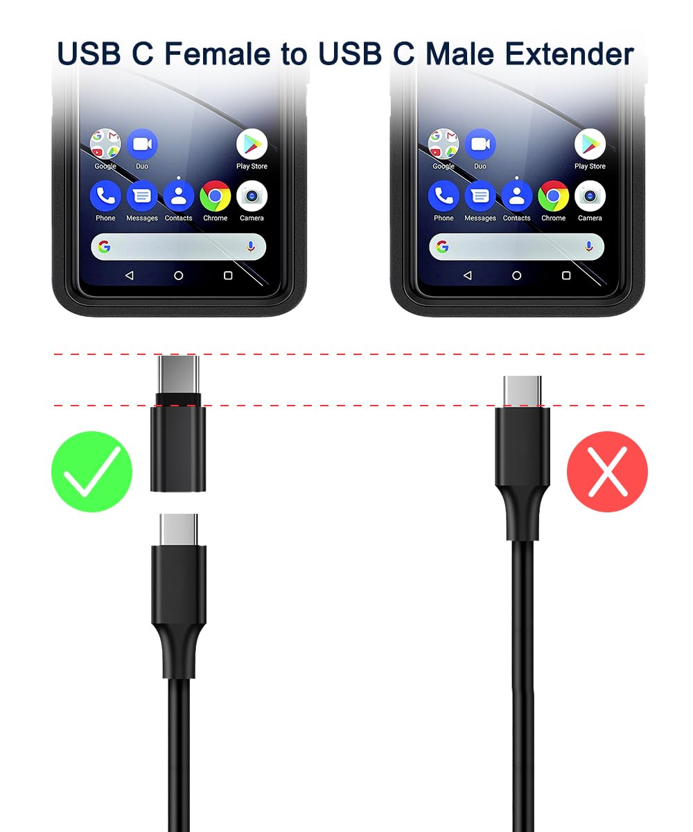 Usb Type C Extension Adapter 3 Pack,Pd 100W 3.1 Gen2 Female To Male Extender Converter,Thunderbolt 3 Connector Compatible For Iphone 16 15,Lifeproof Otterbox Case,Macbook Pro,Samsung Dex Station