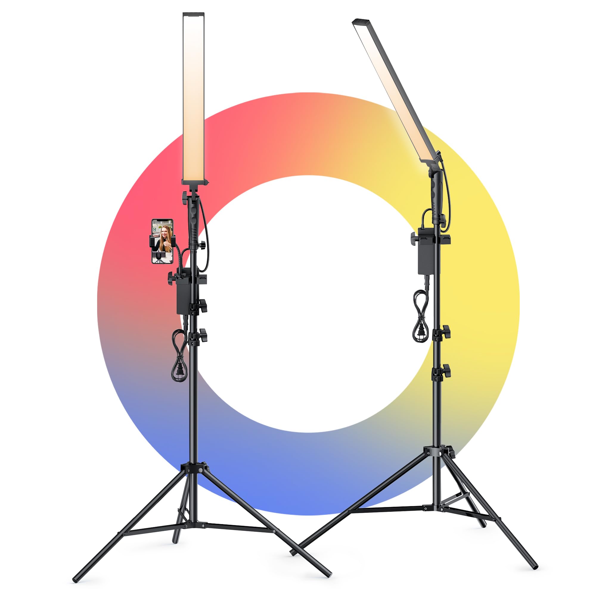 Raleno Led Photography Lighting Kit, Led Light Photography Studio, Continuous Fill Light (45W, 2700K 6500K, 97Cri, 78 Inch Stand