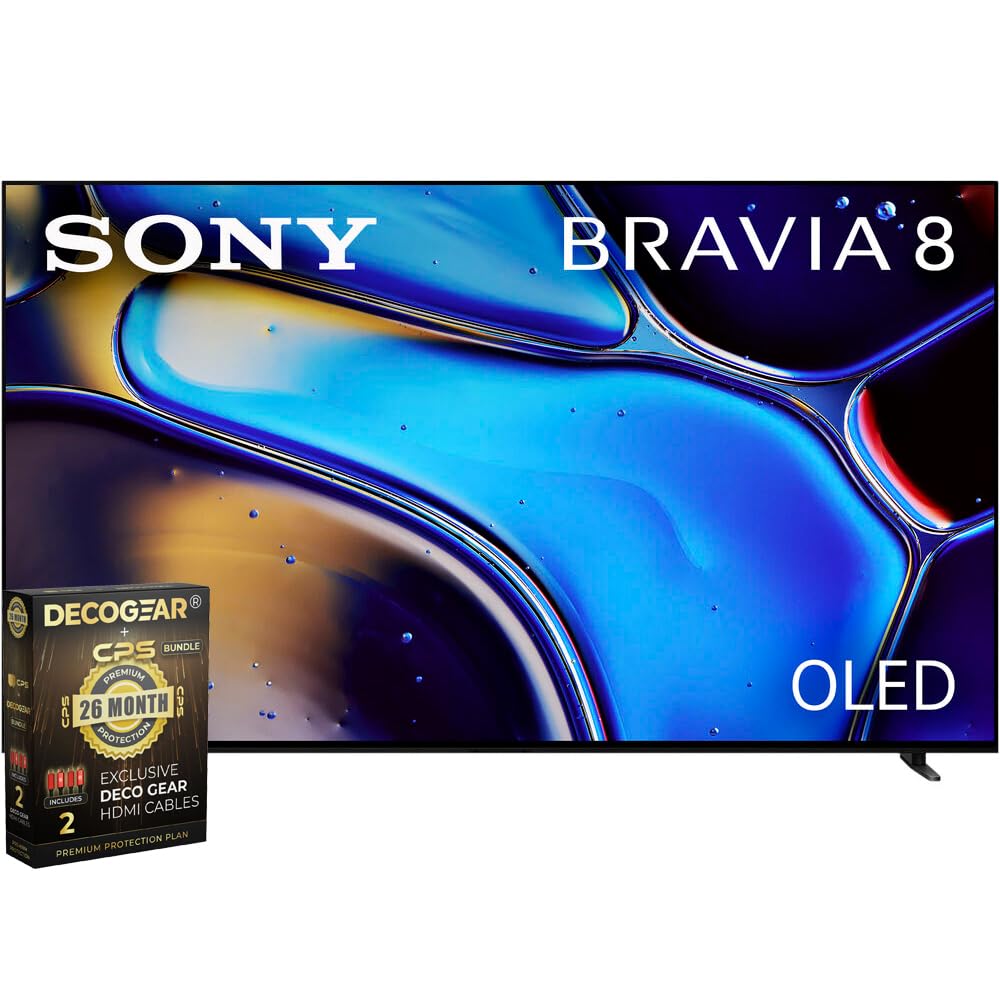Sony K55Xr80 Bravia 8 55 Inch 4K Hdr Smart Oled Tv 2024 Bundle With 2 Yr Cps Enhanced Protection Pack