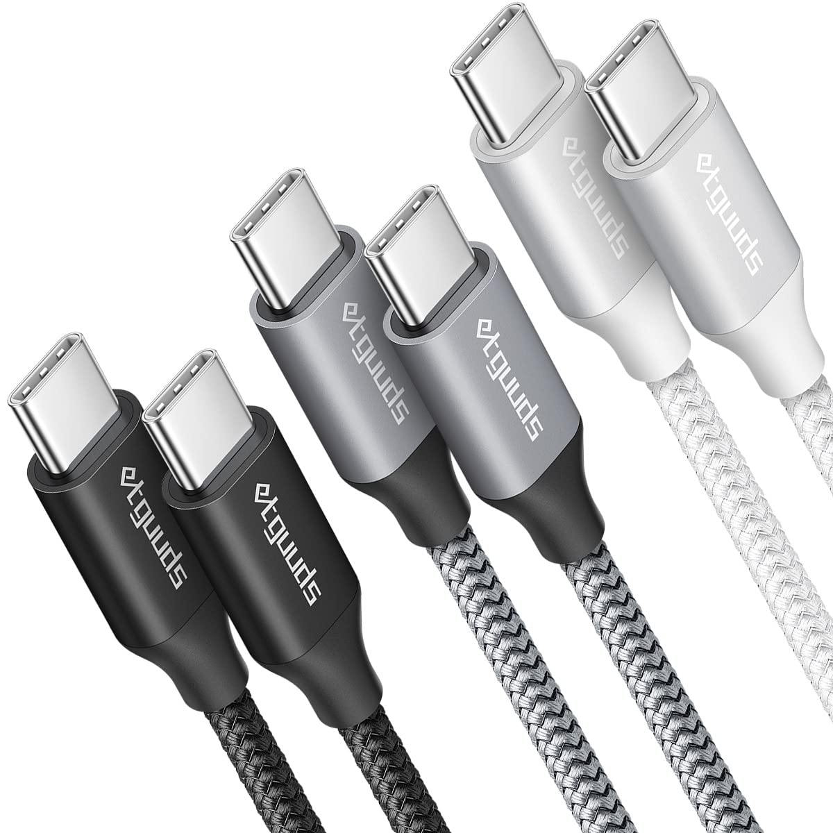 Etguuds Usb C To Usb C Cable 3Ft, 3 Pack Pd 60W Fast Charging Usb Type C To Type C Charger Cable For Samsung Galaxy S23 S22 S21 Ultra W23 Note 20 5G, Z Flip/Fold 4 3, Tab S8 S8+, Pixel, Usb C Laptop