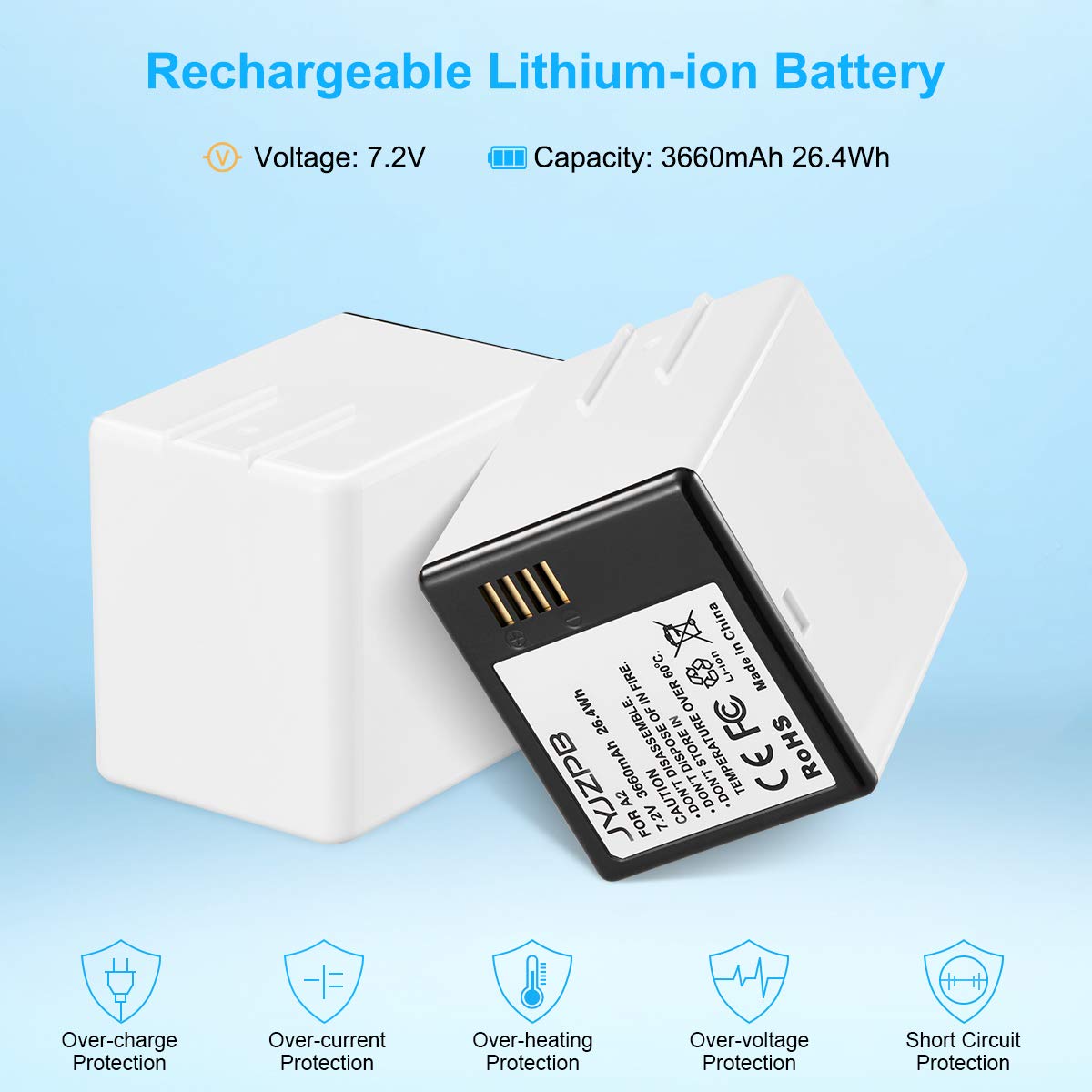 Jyjzpb 7.2V 3660Mah Rechargeable Li Ion Batteries For Arlo Go, With Dual Battery Charger Fit For Arlo Go Battery
