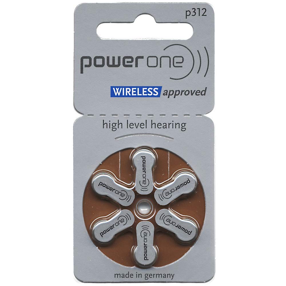 Power One Size 312 Zinc Air Hearing Aid Batteries No Mercury (42 Batteries)