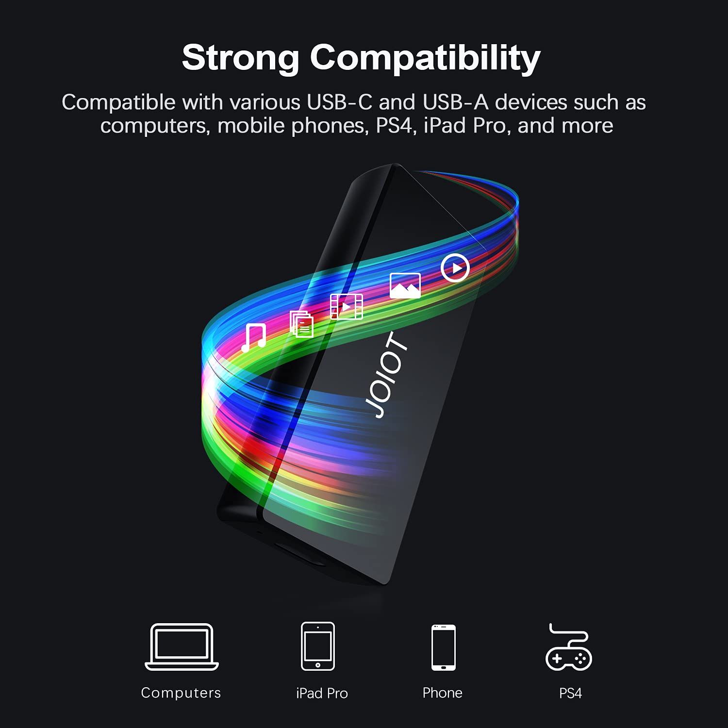 Joiot 500Gb Portable External Ssd Up To 430Mb/S Usb 3.1 Type C Ultra Light External Solid State Drive, Mini Portable Solid State