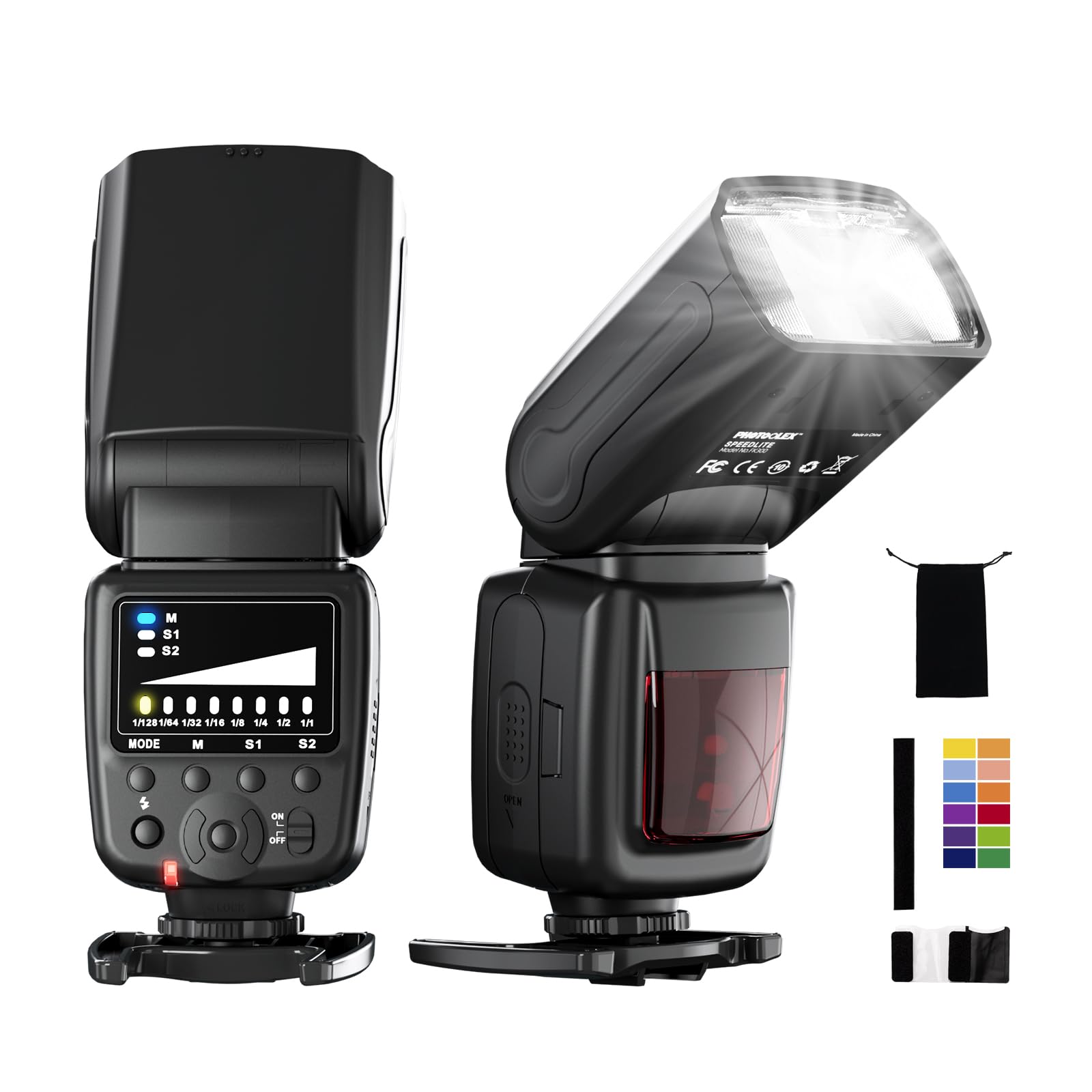 Photoolex Fk300 Camera Flash Speedlite For Canon Nikon Sony Panasonic Olympus Fujifilm Pentax Sigma Minolta Leica And Other Slr