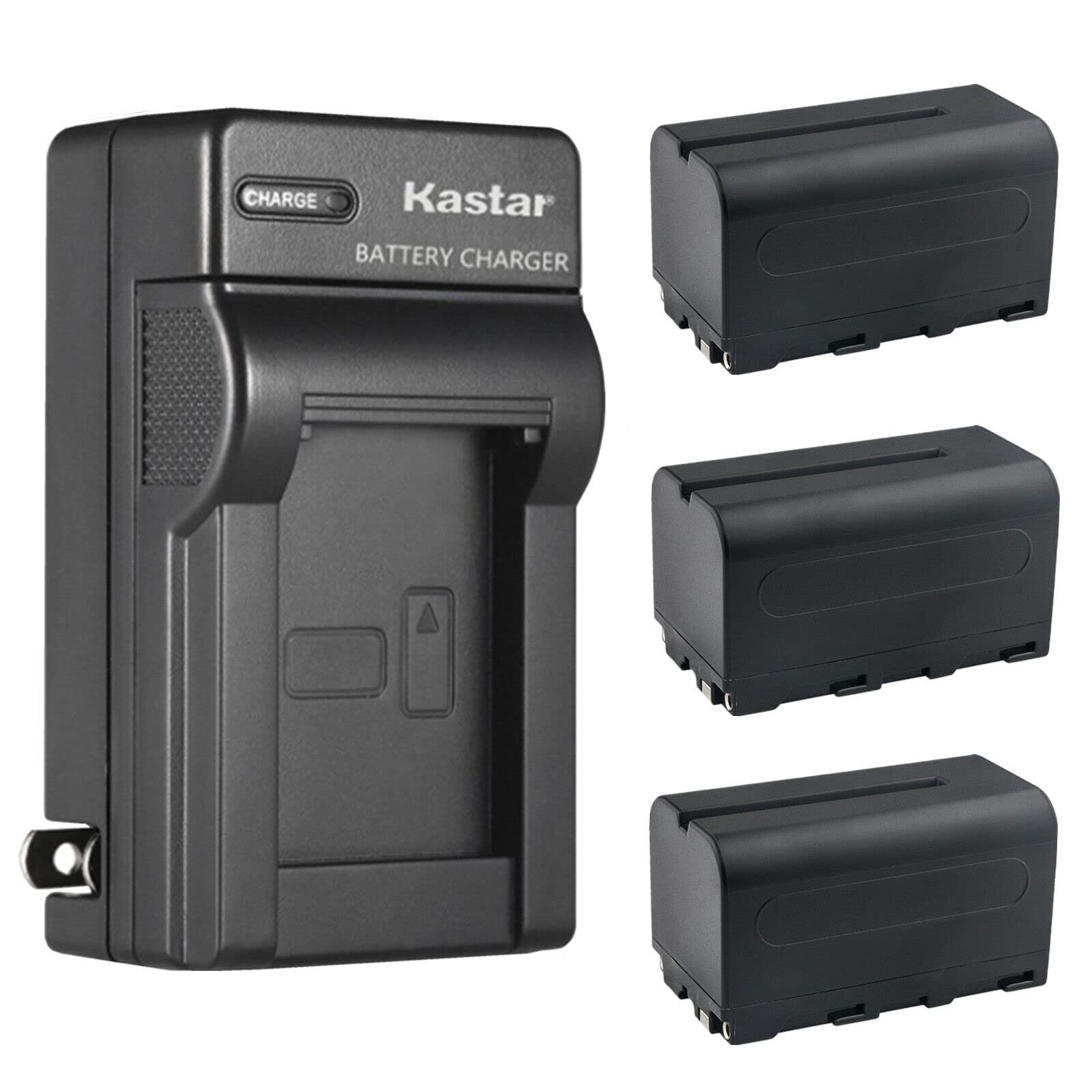 Kastar 3-Pack NP-F750 / NP-F770 Battery and AC Wall Charger Replacement for FEELWORLD FW568 V2 5.5 INCH DSLR Camera Field Monito