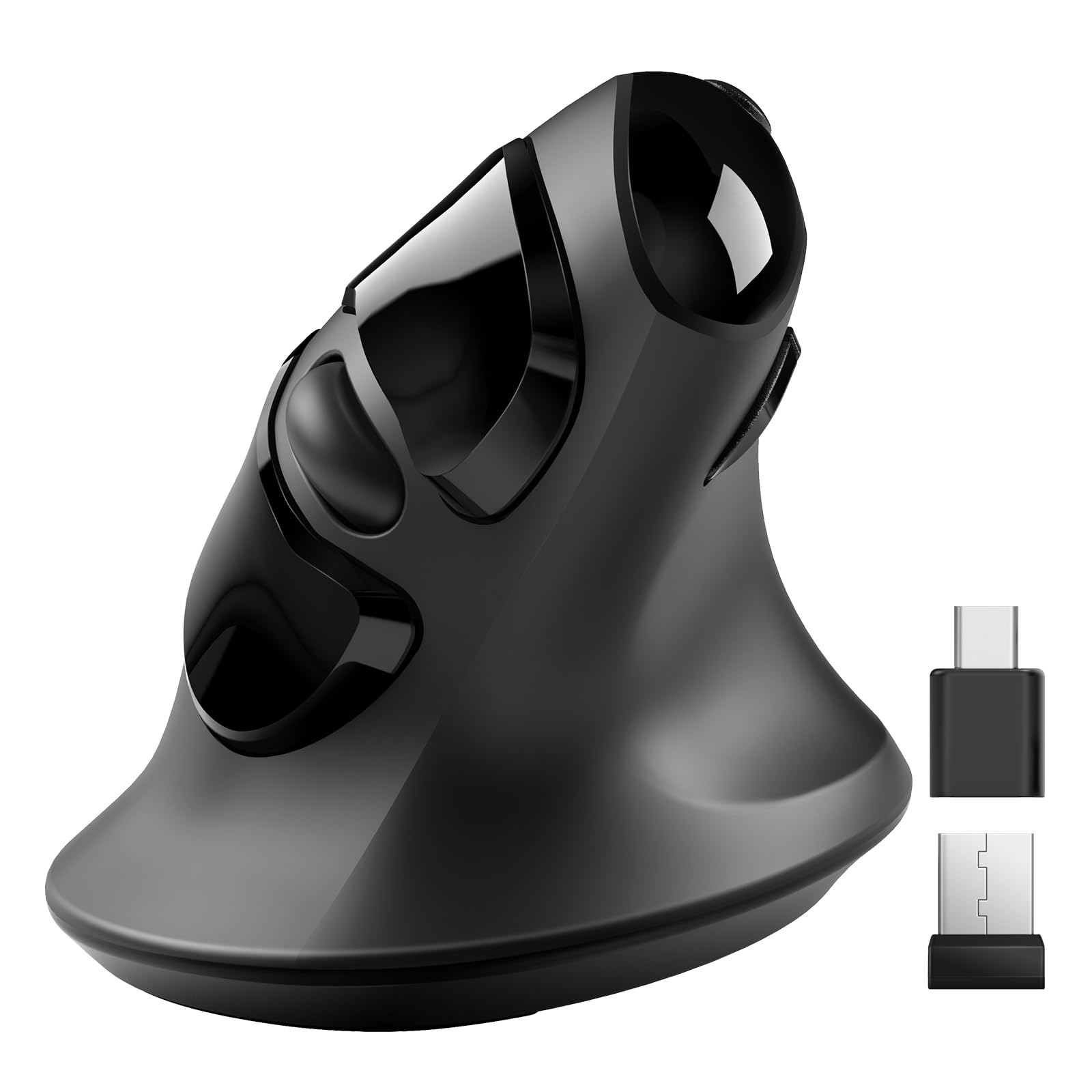 Micropack Ergonomic Mouse, Vertical Wireless Mouse With Usb A & Type C Receiver, Ergo Design Reduces Muscle Strain, 6 Buttons 80