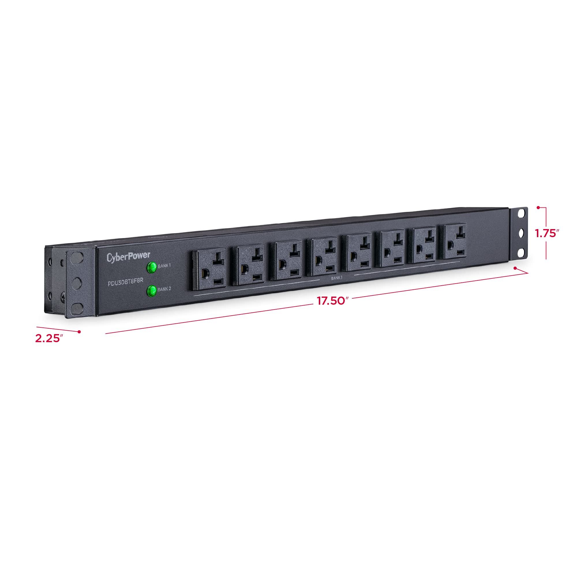 Cyberpower Pdu30Bt8F8R Basic Pdu, 100 125V/30A, 16 Outlets, 1U Rackmount