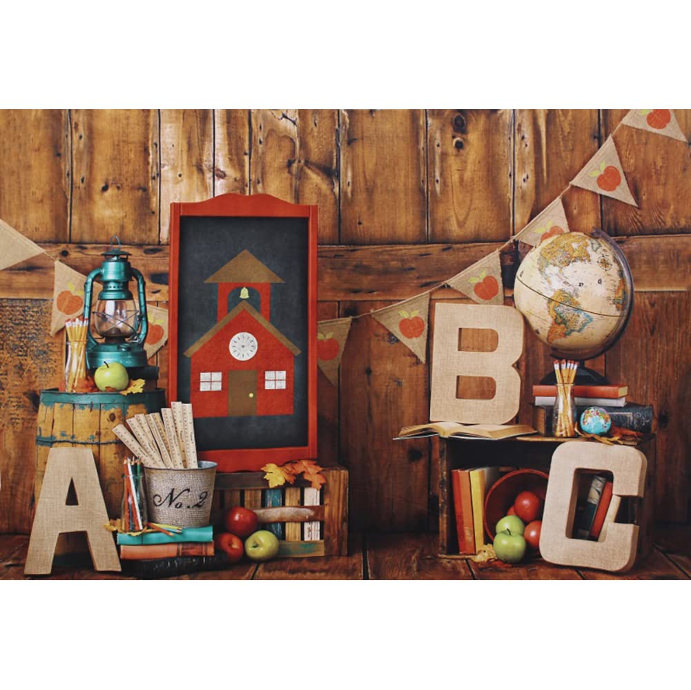 Yongfoto 6X4Ft Kindergarten Classroom Backdrop Abc Vintage Wooden House Back To School Backgrounds For Photography Online Teachi