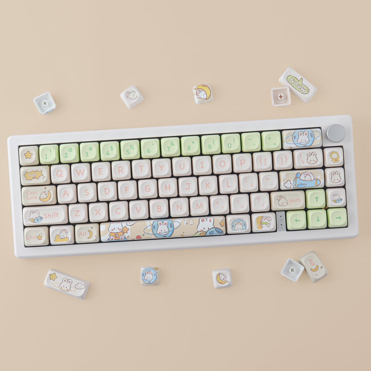 Tyrixki Keycaps 143 Keys Pbt Custom Keycaps Rabbit Cute Keycaps Set Moa Profile Keycaps For Cherry Gateron Mx Swithes Mechanical