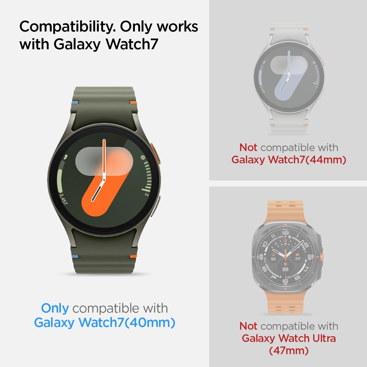 Spigen Tempered Glass Screen Protector [Glastr Ez Fit] Designed For Galaxy Watch 7 (40Mm)   2 Pack