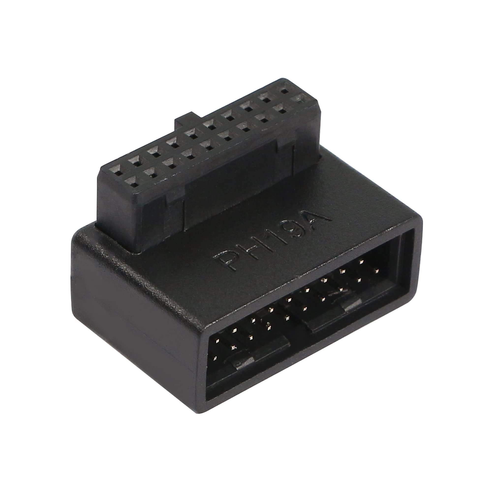 Qianrenon Usb 3.0 19/20 Pin 90 Degree Adapter Male To Female L Turn Right Angle Socket For Desktop Motherboard Internal Connecto