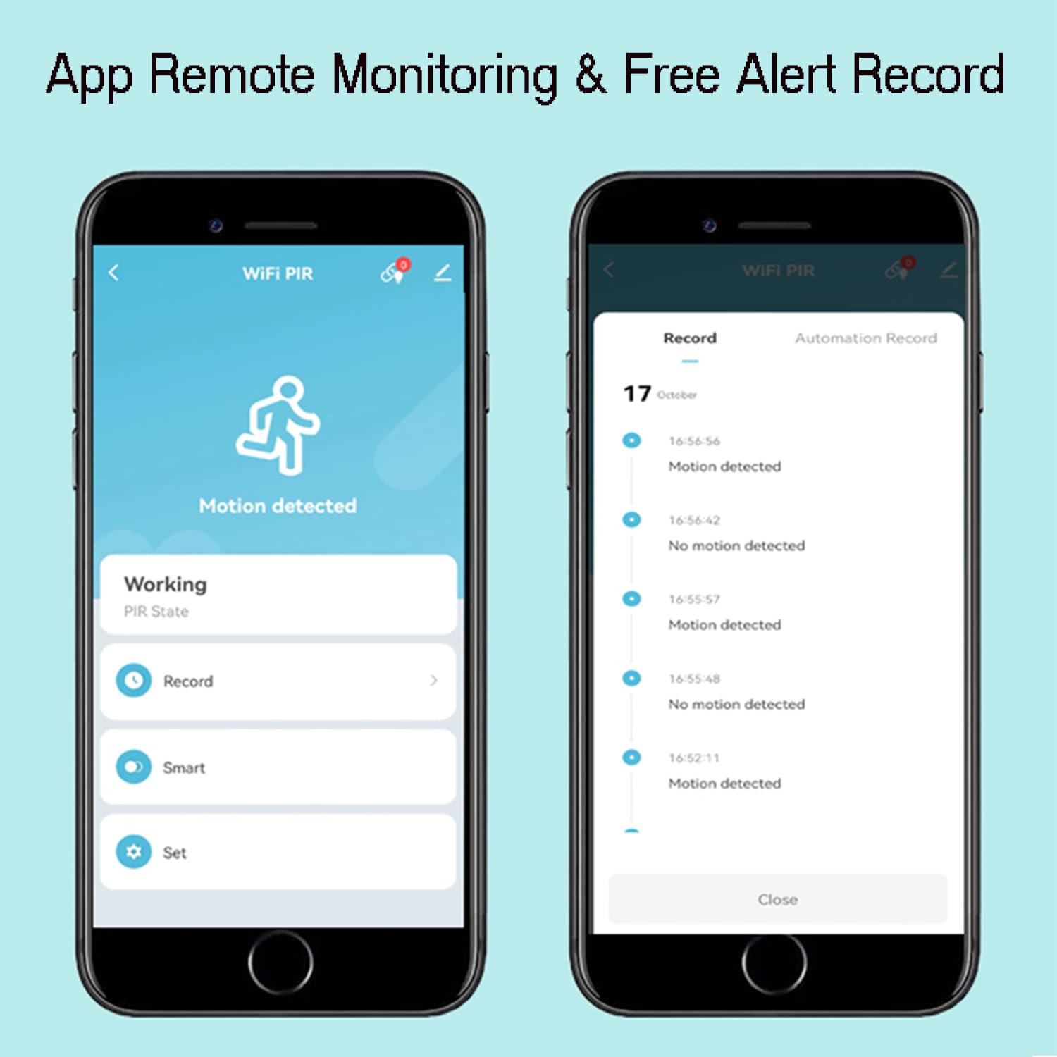 Smart Pir Motion Sensor: Wifi Motion Detector With App Notification Alerts, Wireless Contact Sensor For Home Security And Smart