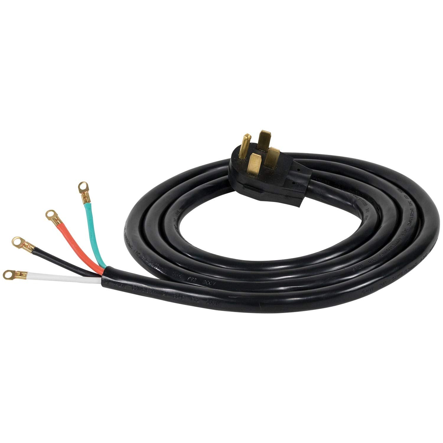 Certified Appliance Accessories 50-Amp 4 Prong Range Power Cord, 10 Ft Copper Wire, Black, Model 90-2088
