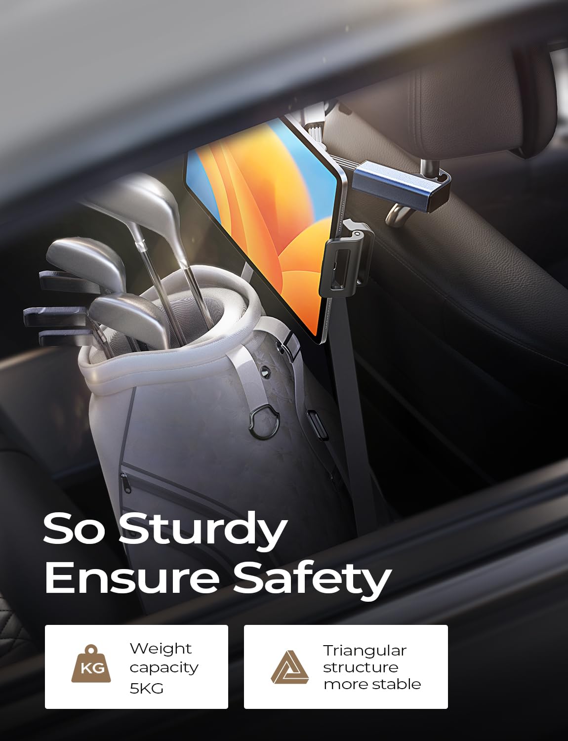 Lisen Tablet Ipad Holder For Car Mount Headrest Must Have, Ipad Car Holder Back Seat Travel Accessories Long Road Trip Essential