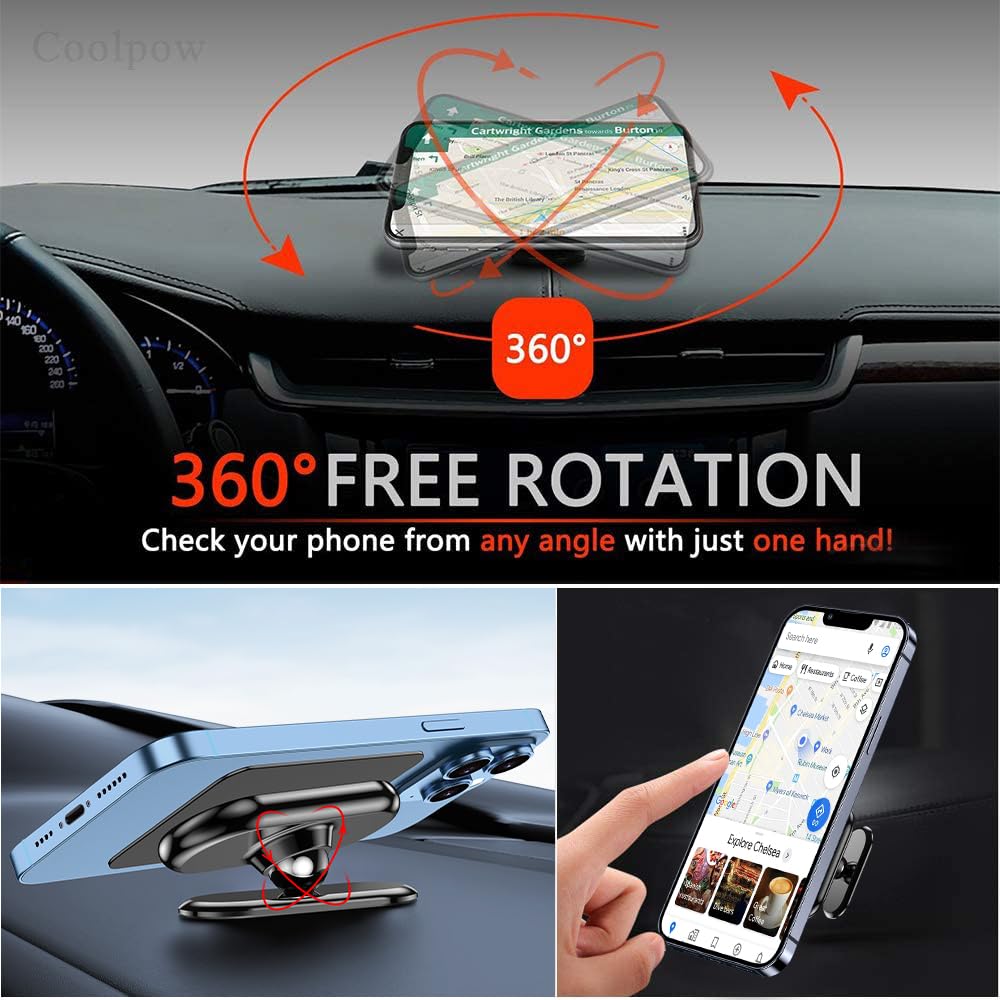 ?2-Pack?Magnetic Phone Holder For Car, [ Super Strong Magnet ] [ With 4 Metal Plate ] Cell Phone Carmount For Iphone Magnetic [