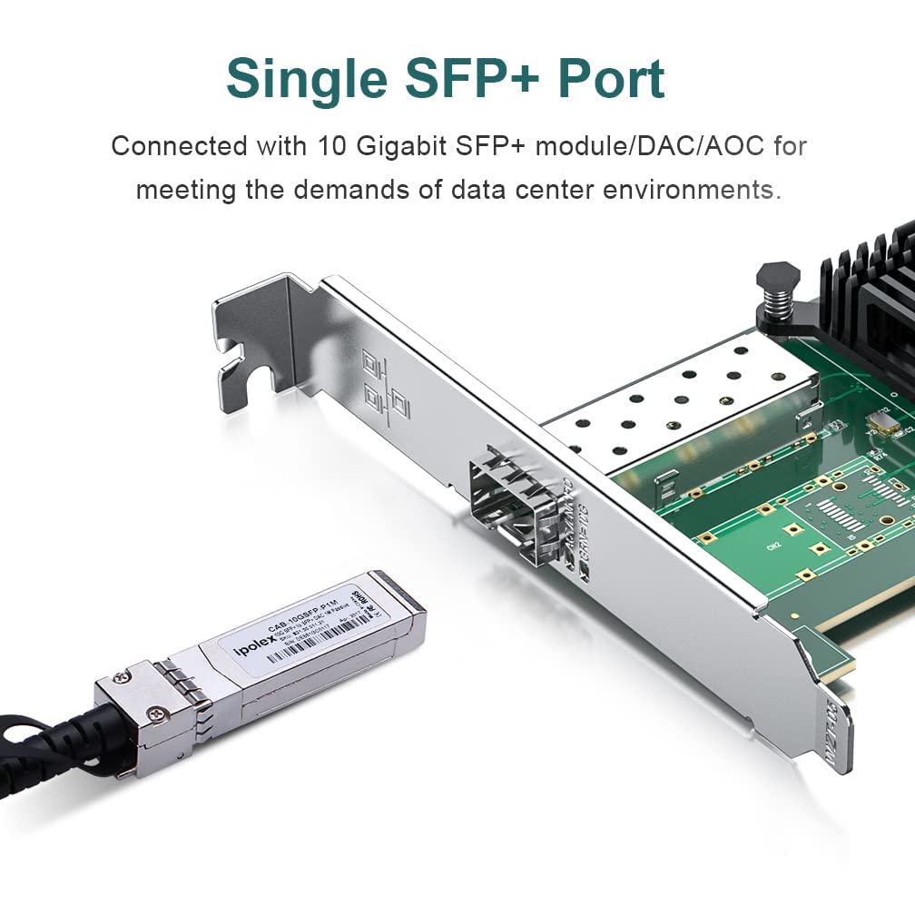 10Gb Pci E Network Card Nic Compatible For Intel X520 Da1(Intel E10G42Btda), With Intel 82599En Controller, Single Sfp+ Port, 10
