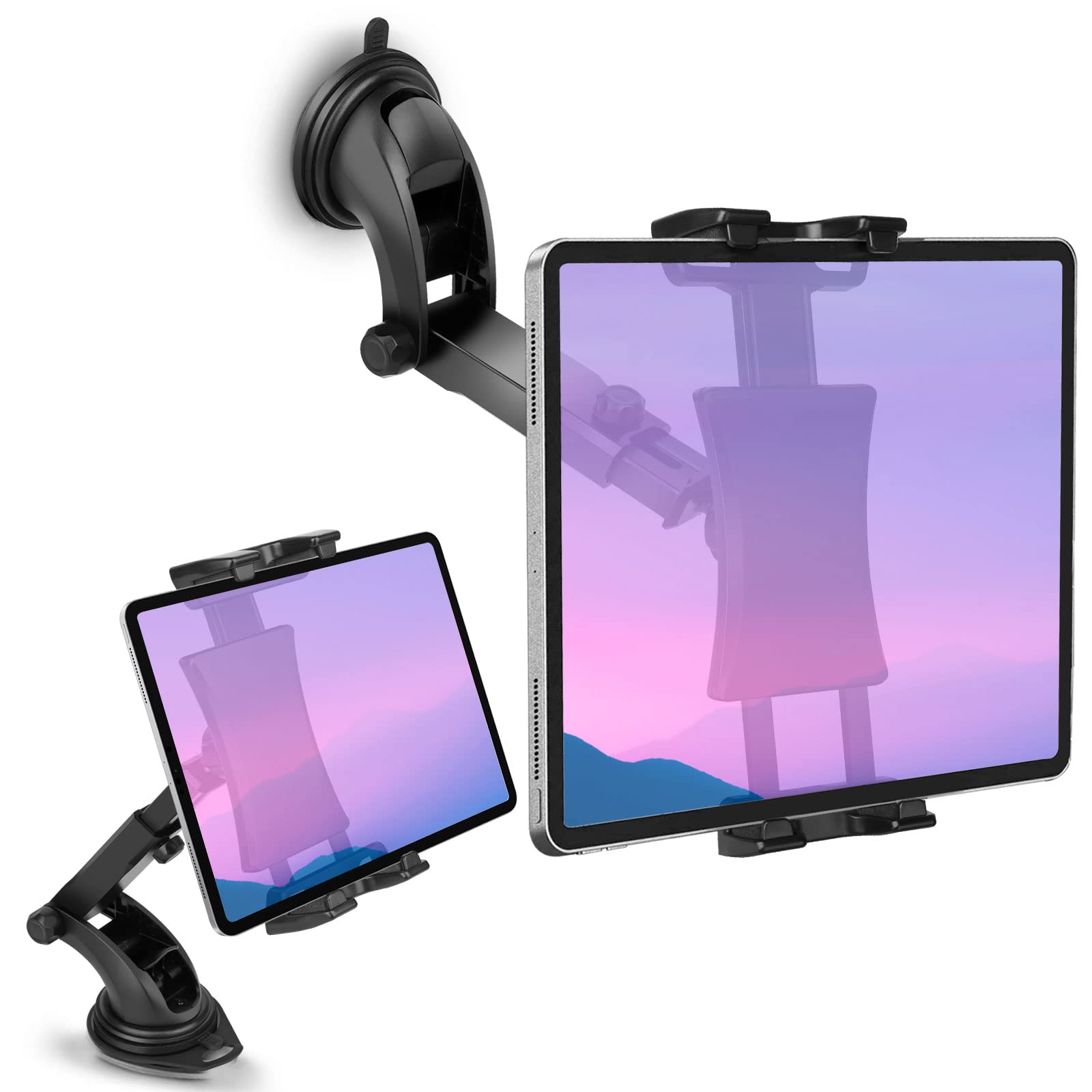 Car Dashboard & Windshield Tablet Mount Holder, 360 Rotation Window Dash Stand For Ipad Pro 12.9/11/10.5/9.7/Air/Mini, Samsung G