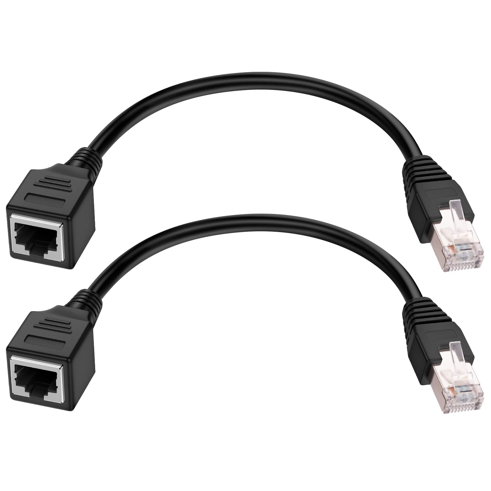 Igreely Ethernet Extension Cable 2Pack Ethernet Lan Male To Female Network Cable Rj45 Cat6 Extension Patch Cable Extender Cord 1