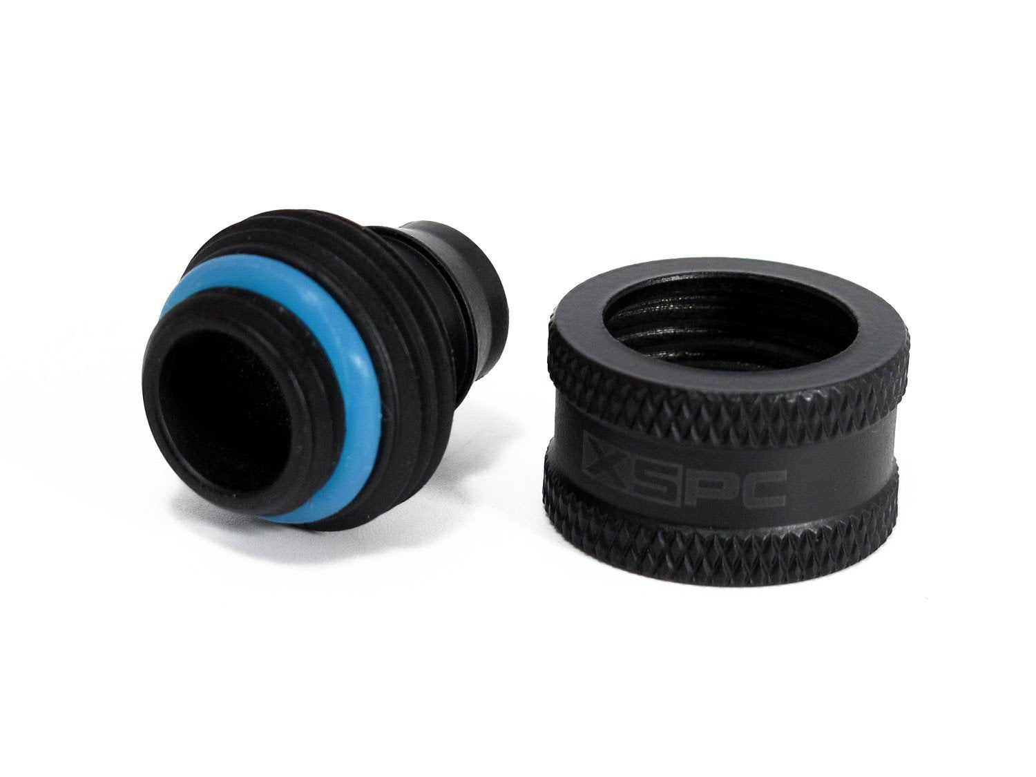 Xspc G1/4'' To 3/8'' Id, 1/2'' Od Compression Fitting V2 For Soft Tubing, Matte Black, 6 Pack