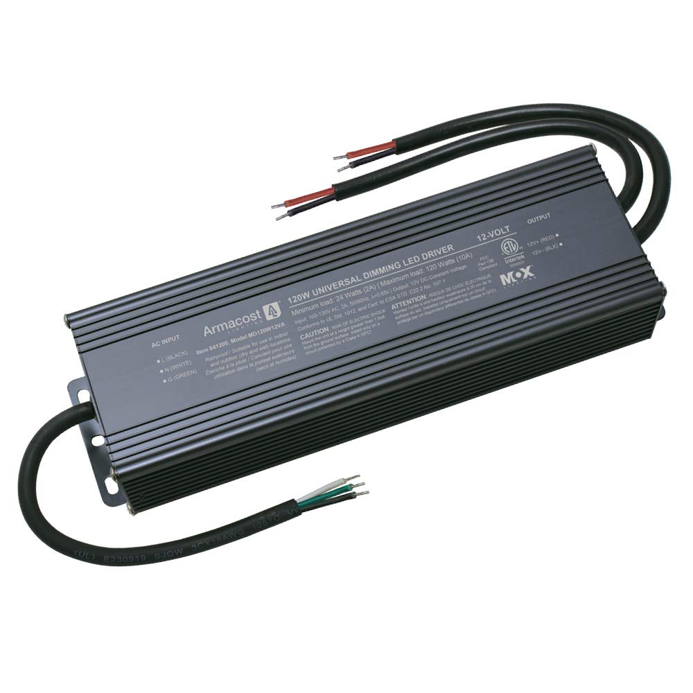 Armacost Lighting 841200 120 Watt Dimming Led Driver 12 Volt Dc Power Supply, Gray