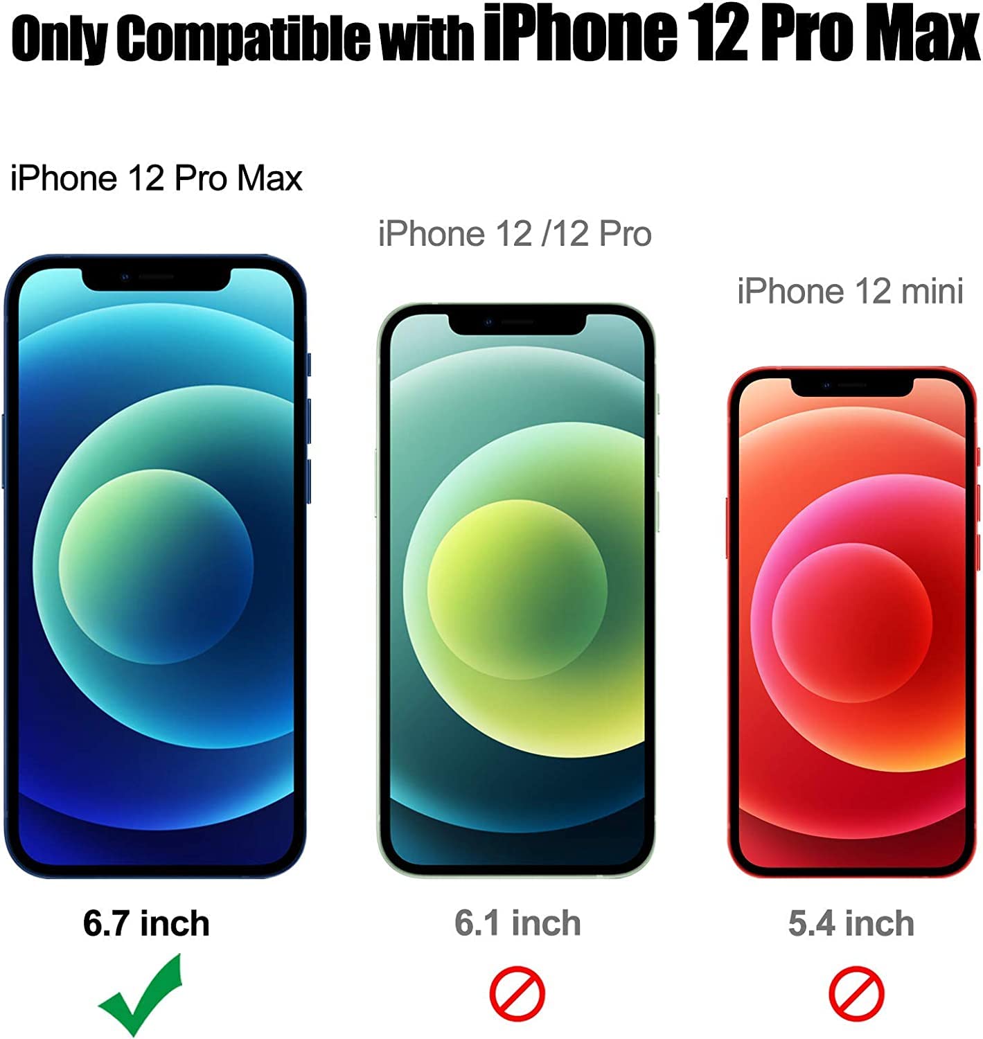 Ngb Compatible With Iphone 12 Pro Max Case With Tempered Glass Screen Protector, Ring Holder/Wrist Strap, Girls Women Liquid Bli