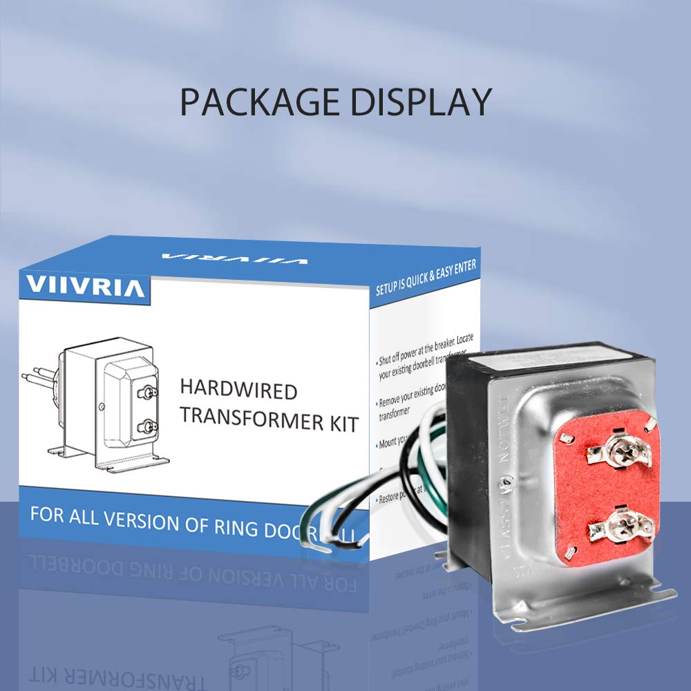 Viivria Doorbell Transformer 24V 40Va For Ring Video Doorbells, Hardwired Door Chime Transformer Power Supply, Compatible With R