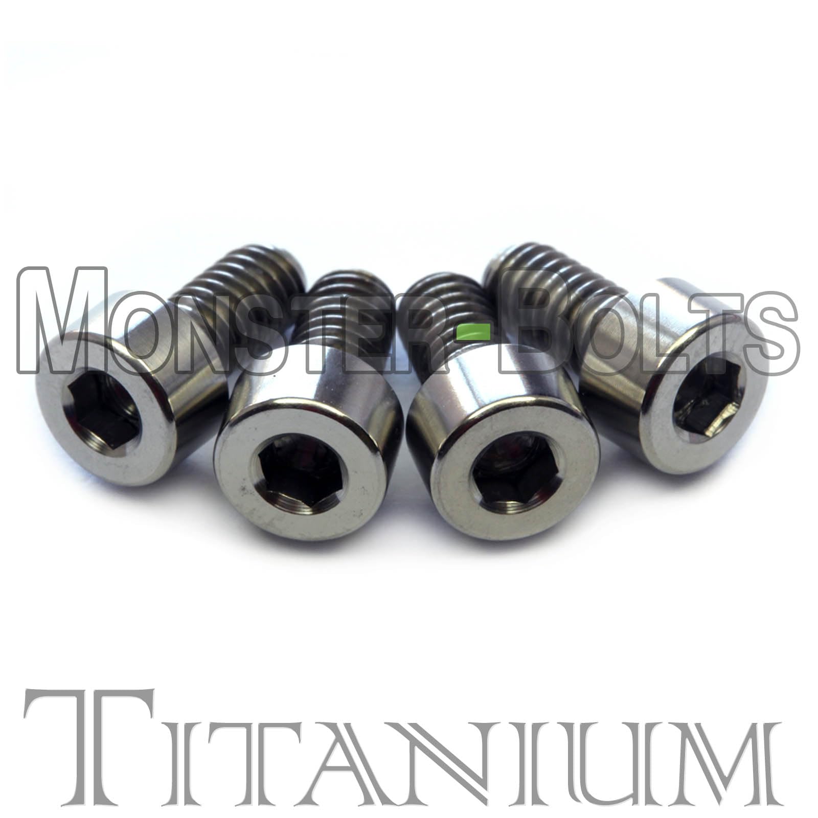 Stainless/Black Alloy Steel/Titanium - Floyd Rose Style Guitar Locking Nut Screws Set - Monsterbolts (Qty 4, Titanium)