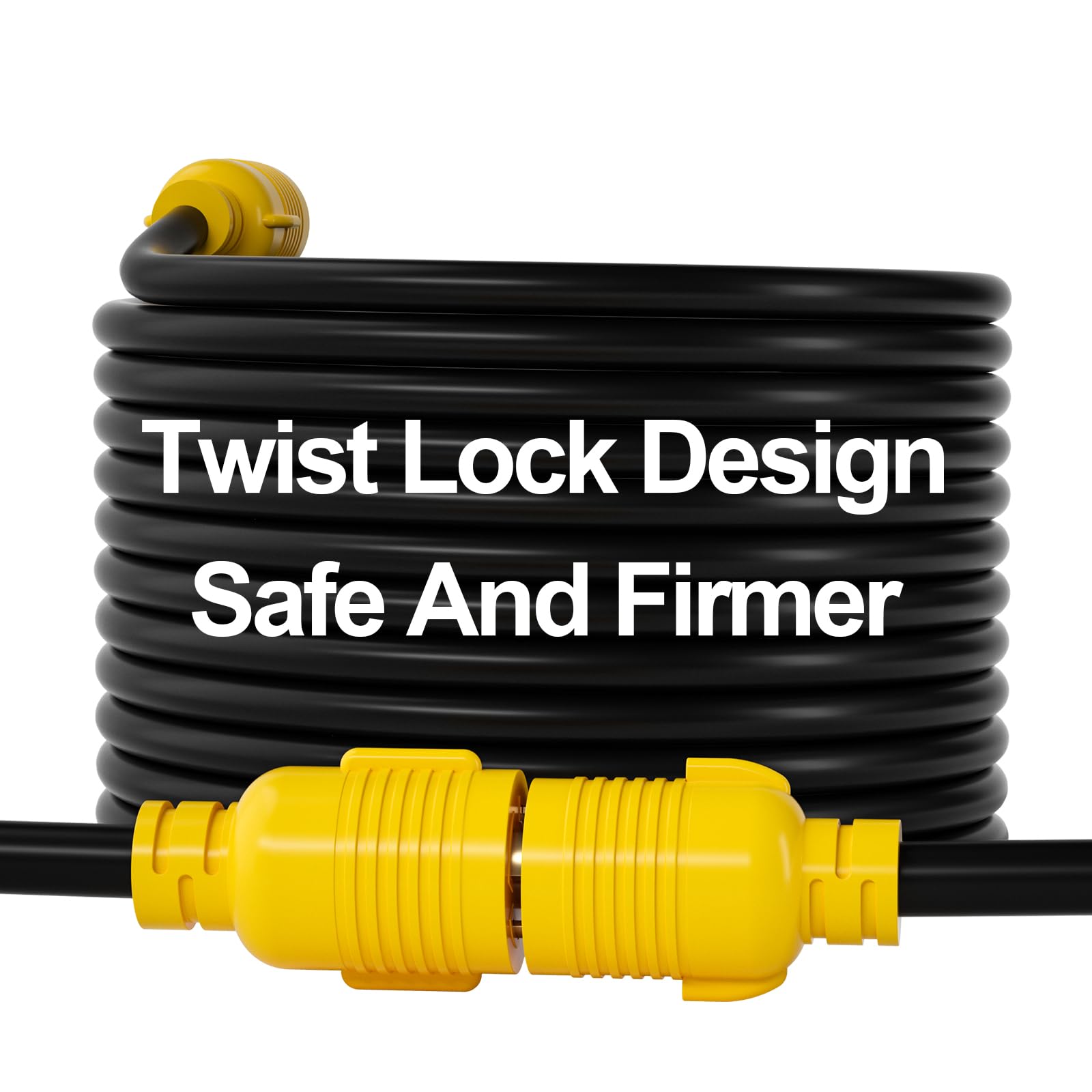 10 Feet Nema L5 30P/L5 30R Generator Extension Cords,3 Prong Heavy Duty, 30 Amp,125V,10 Gauge Sjtw Cable Generator Locking Power