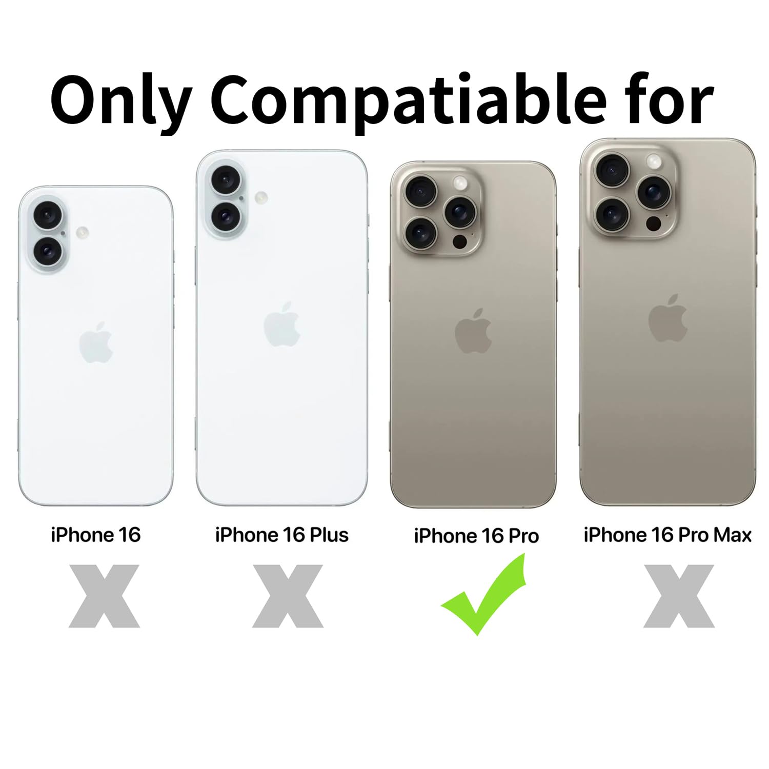 Tenoc Phone Case Compatible With Iphone 16 Pro, Clear Case Non Yellowing Protective Bumper Hard Back Cover For 6.3 Inch