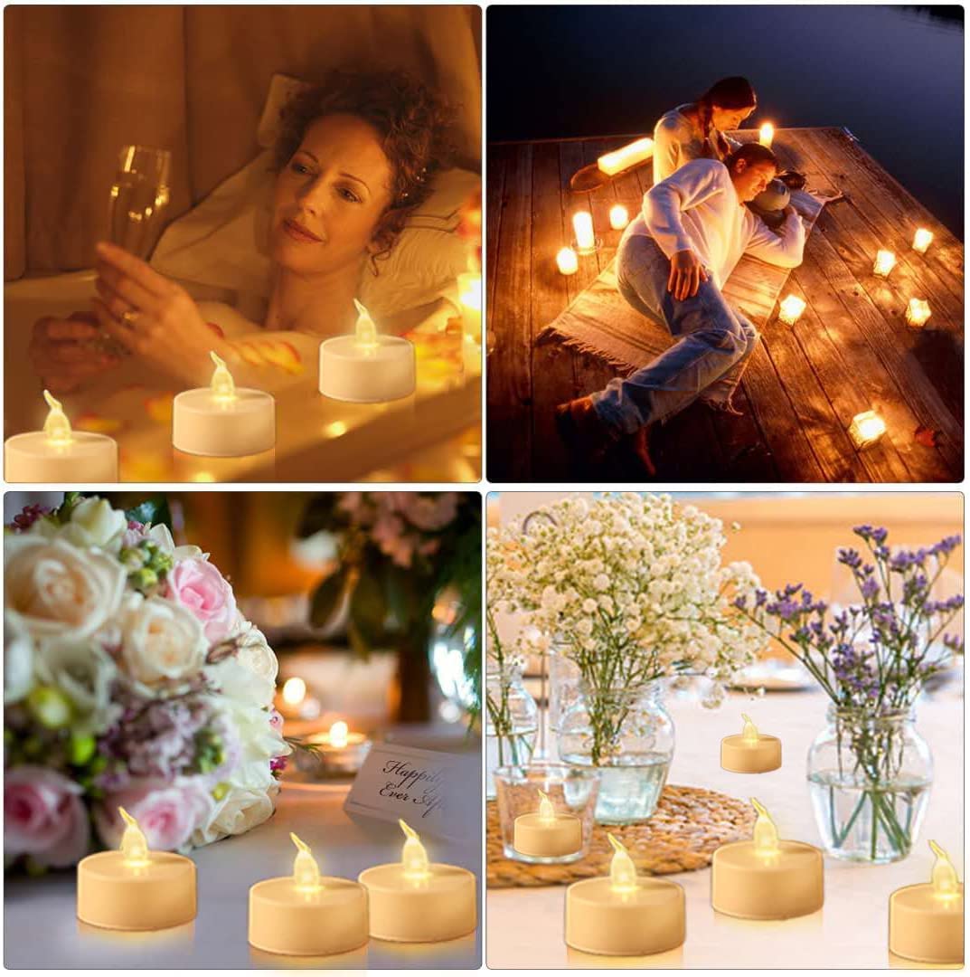 Led Tea Lights Candles  100Pack Warm White Flameless Candles Realistic And Bright Flickering Long Lasting 200Hours For Holiday C