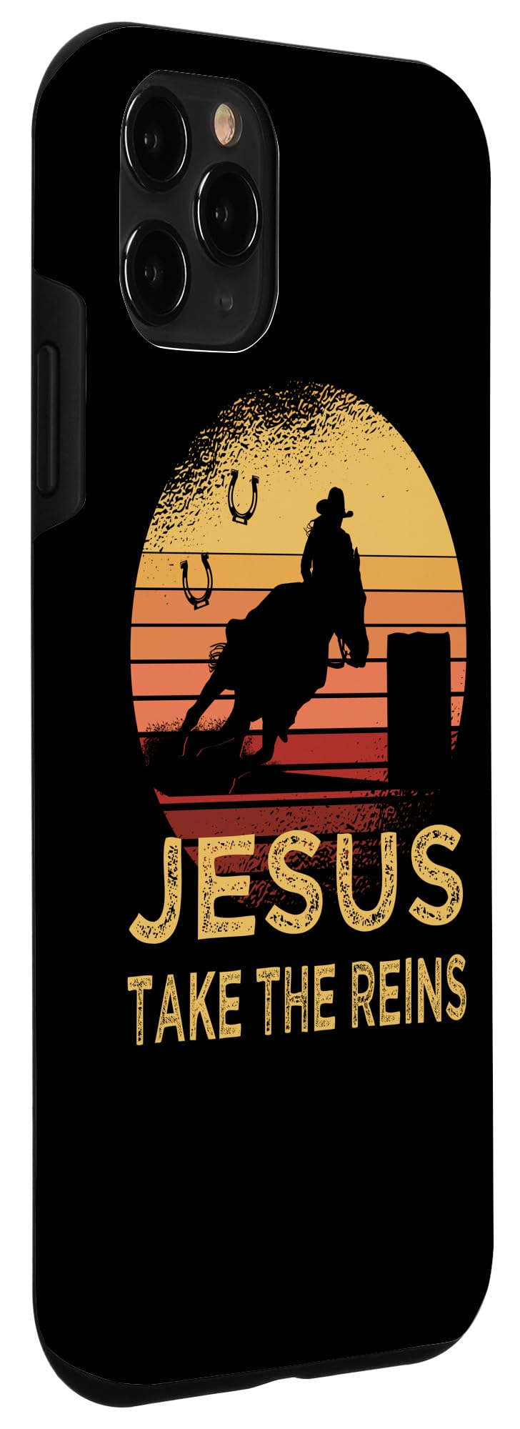 Iphone 11 Pro Vintage Retro Horse Barrel Racing Jesus Take The Reins Rodeo Case