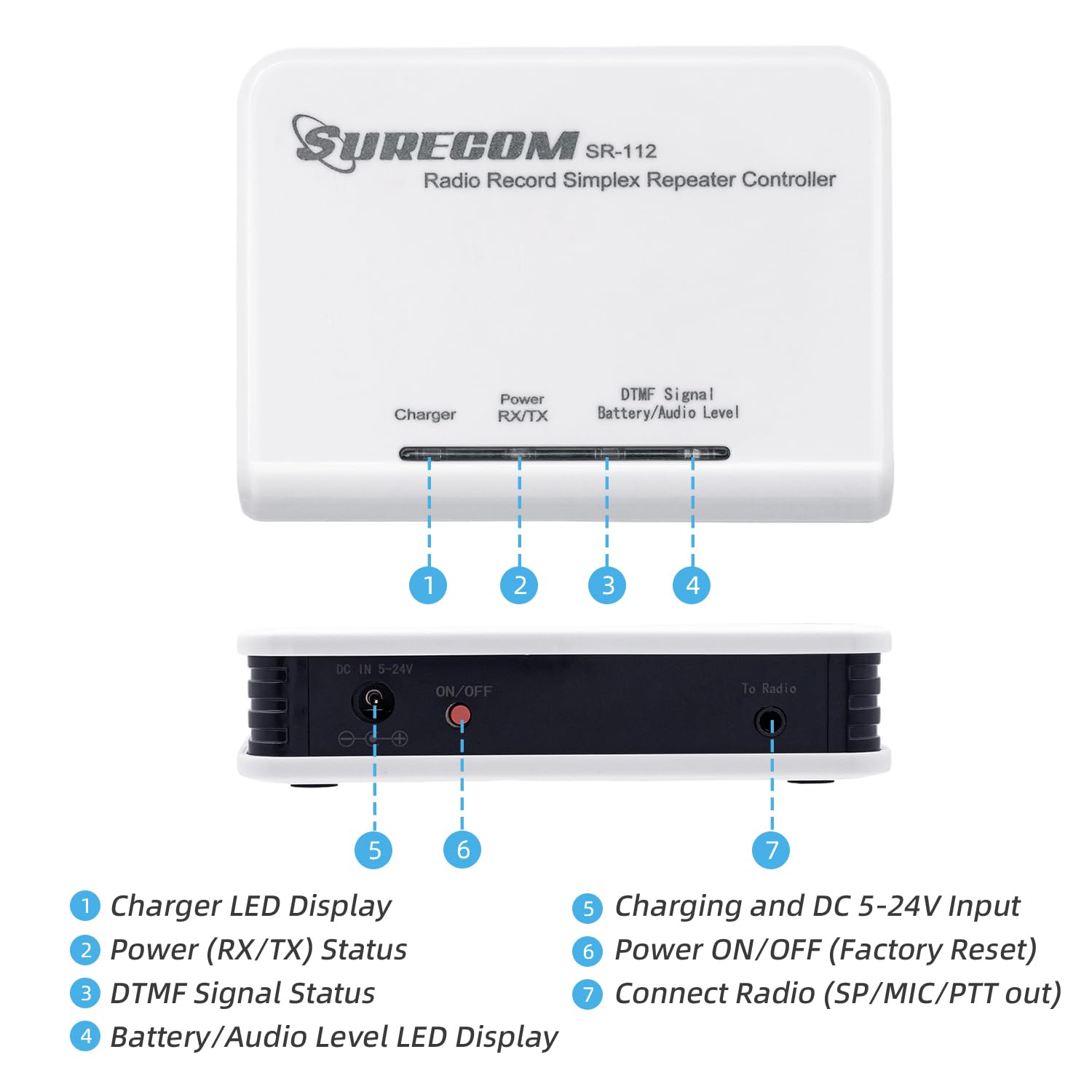 Mcbazel Surecom Sr-112 Cross Band Radio Simplex Repeater Controller With K Plug 46-K Cable For Kenwood Puxing Wouxun Quansheng