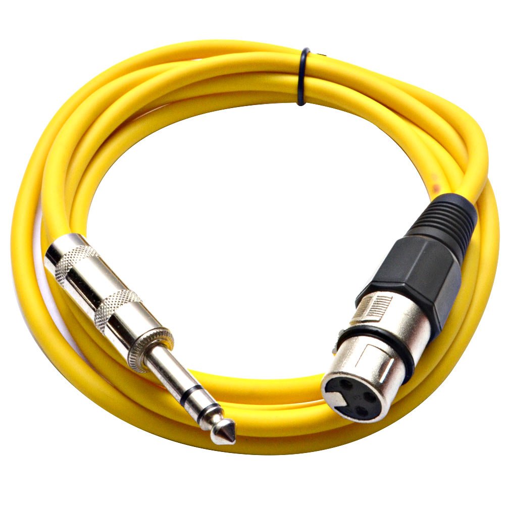 Seismic Audio - Satrxl-F6 - Yellow 6' Xlr Female To 1/4'' Trs Patch Cable