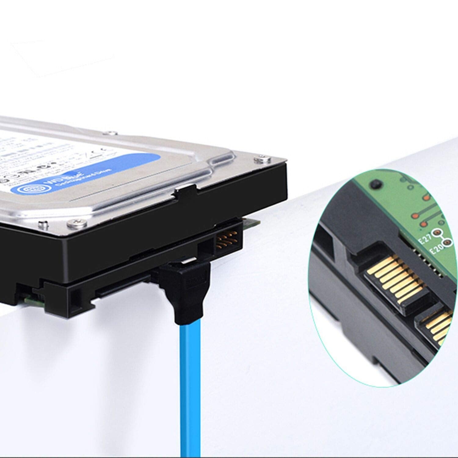 Ouqylg Sata Cable Iii, 6 Pack 90 Degree Right Angle Sata Iii Data Cable 6.0 Gbps With Locking Latch 15.7Inch Compatible For Sata