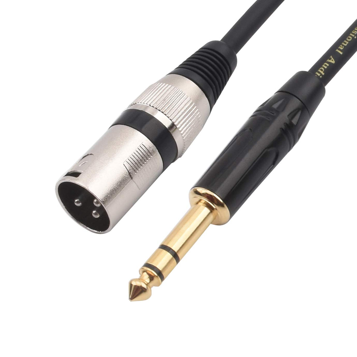 Disino 1/4 Inch TRS to XLR Male Balanced Signal Interconnect Cable Quarter inch to XLR Patch Cable - 6.6 Feet