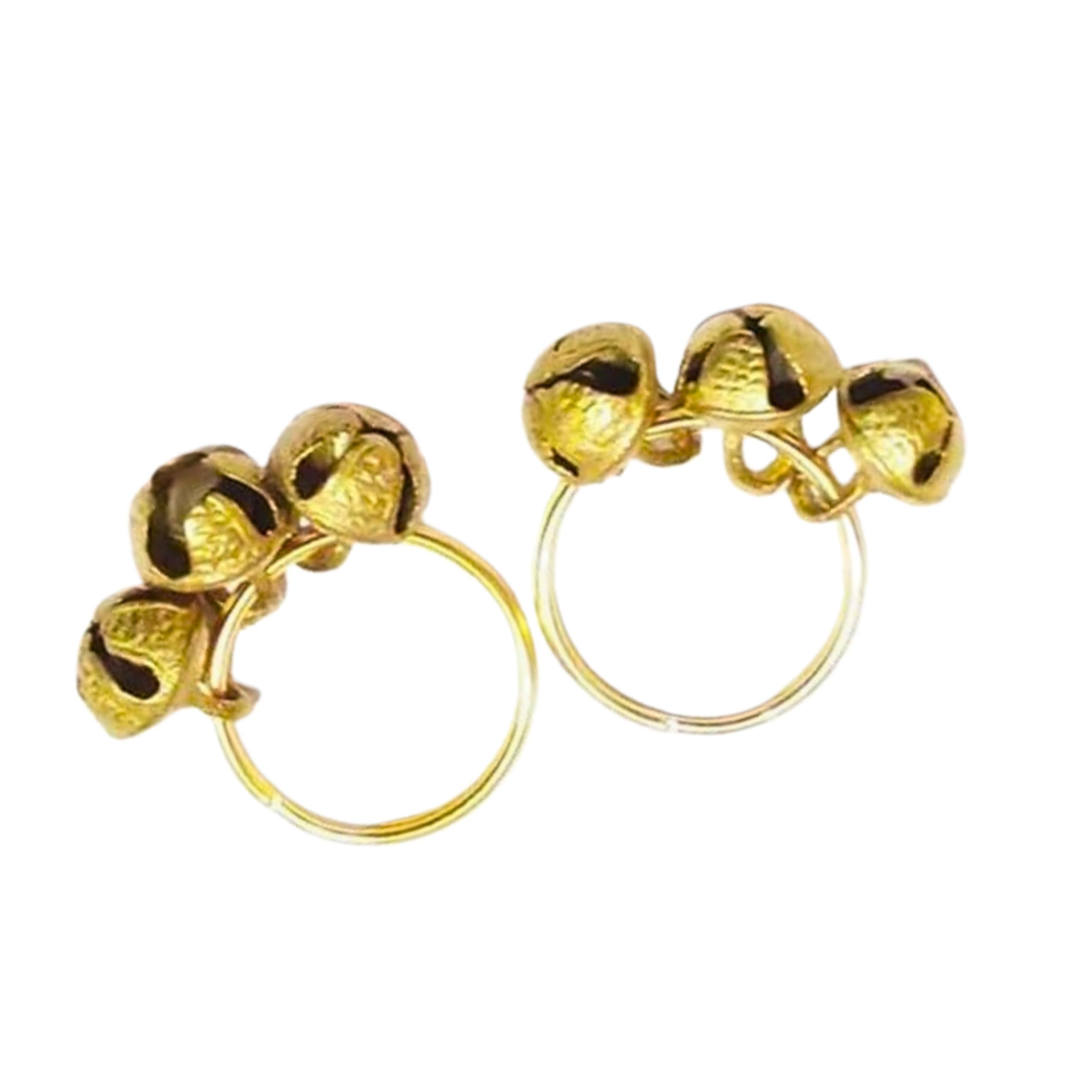 Kunya Finger Ring Clapping Ghungroo Golden Silver Kadi Anguthi Brass Small Bells Finger Cymbals For Bhajan Lord Goddess God Gane