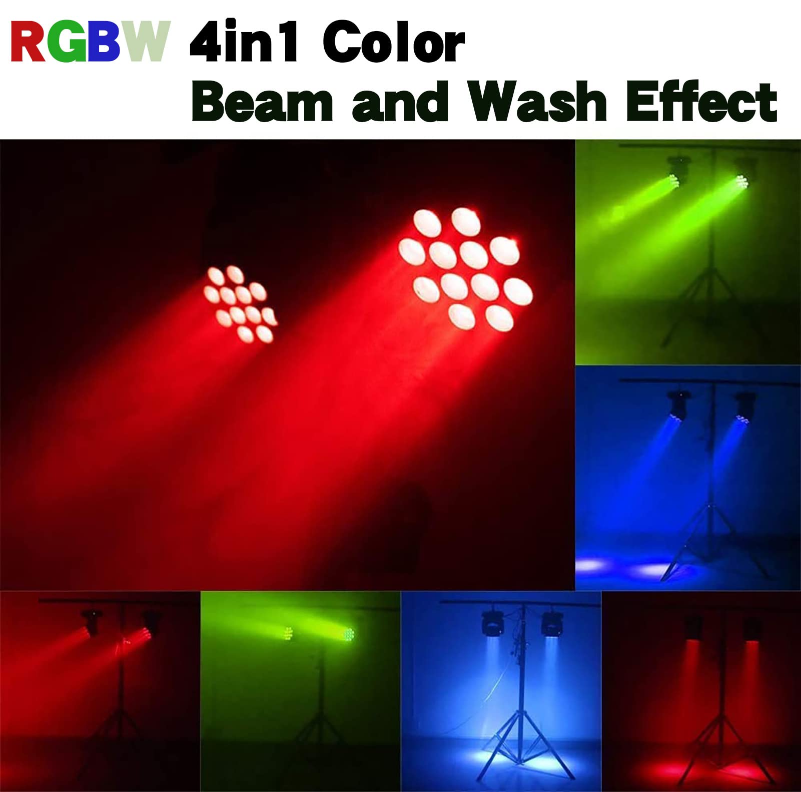 Shehds Moving Head Light Beam Wash Led 12X12W Rgbw 4In1 Dj Lights Lighting Professional 9/16 Channels Dmx512 Sound Activated Str