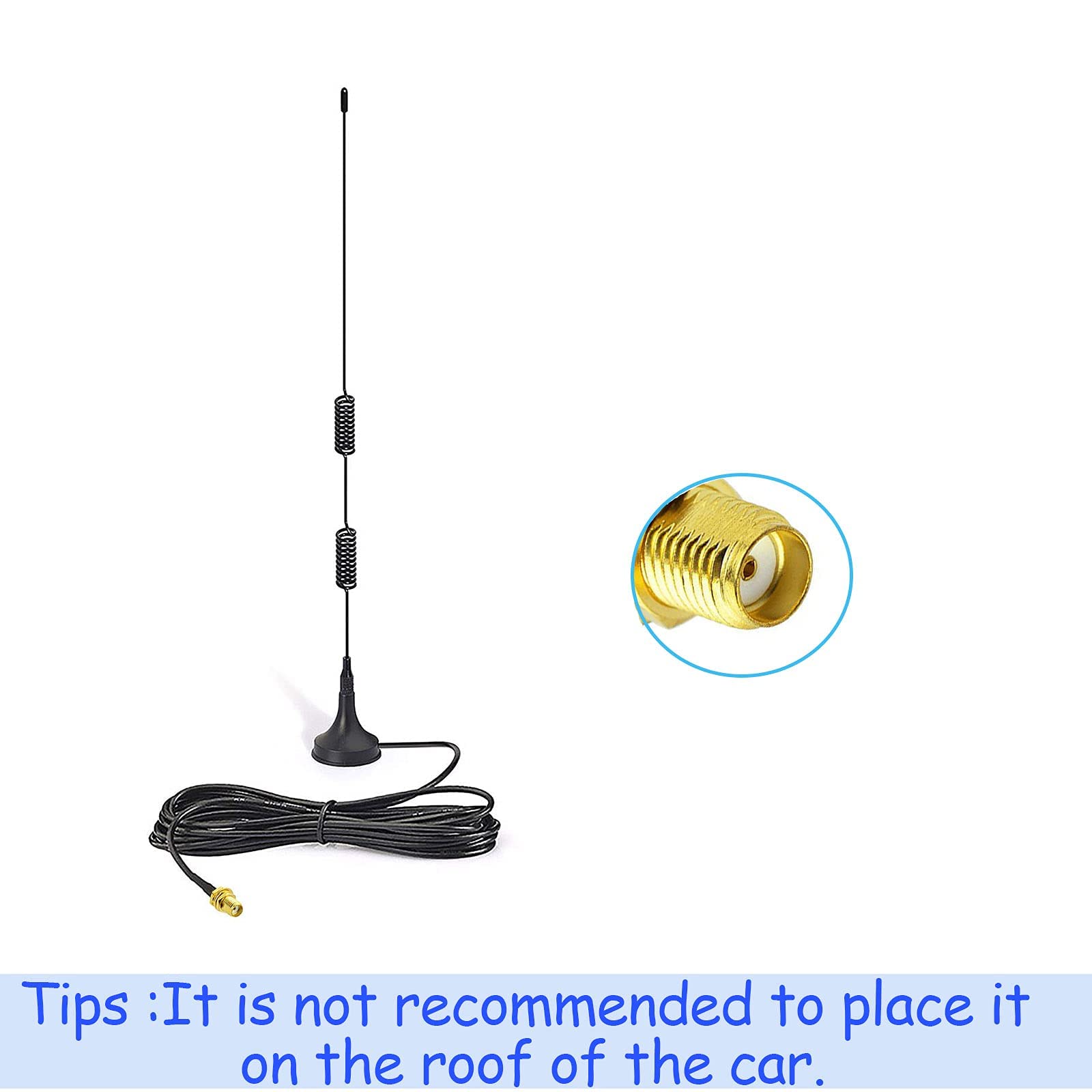 Bingfu Dual Band Vhf Uhf 136 174Mhz 400 470Mhz Ham Radio Antenna (2 Pack) Handheld Two Way Radio Magnetic Base Sma Female Antenn