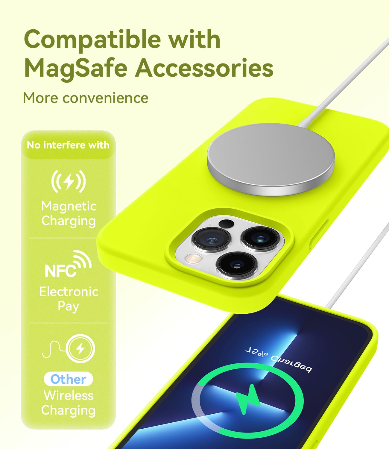 Aotesier Iphone 13 Pro Case,[Military Shockproof Protection] Liquid Silicone Case With [Soft Anti Scratch Microfiber Lining] Cam