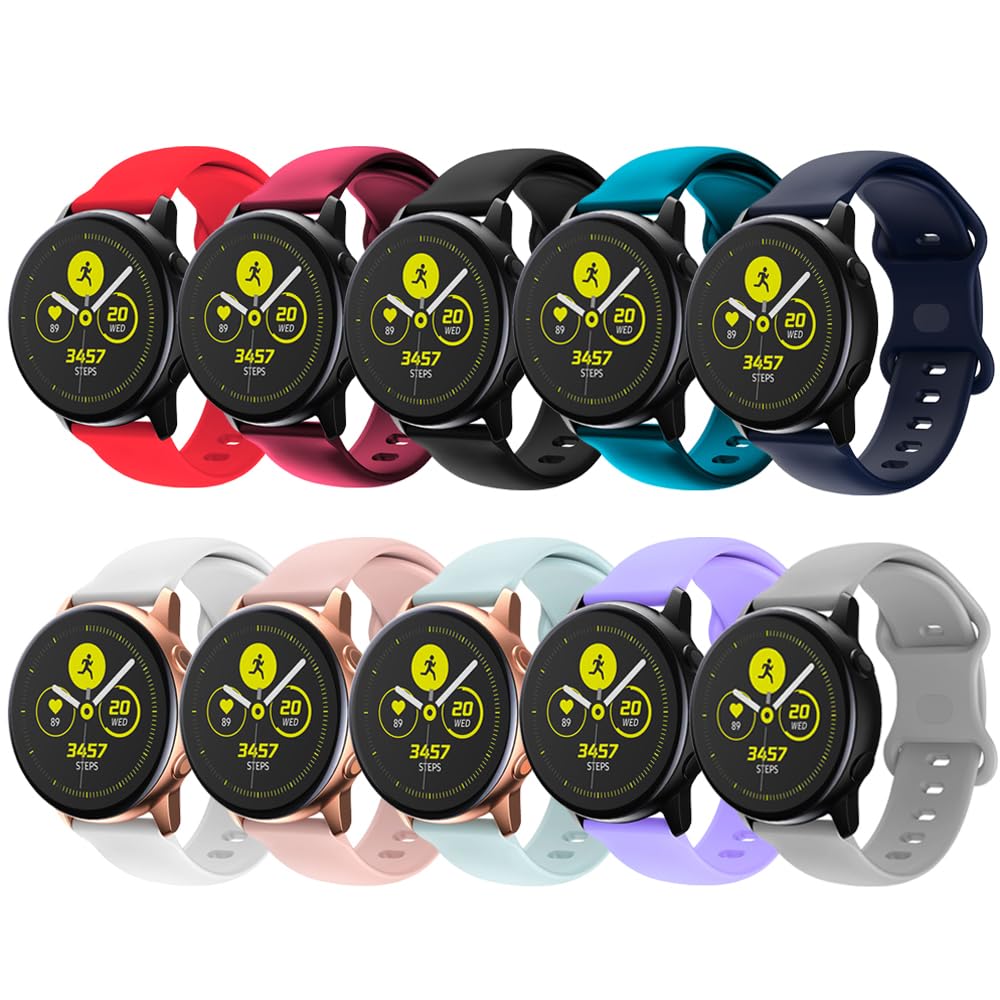 Toolaik 10 Pack Sport Bands Compatible With Samsung Galaxy Watch 5/Galaxy Watch 4, 40Mm 44Mm Bands/Galaxy Watch 3, 41Mm Bands/Ga