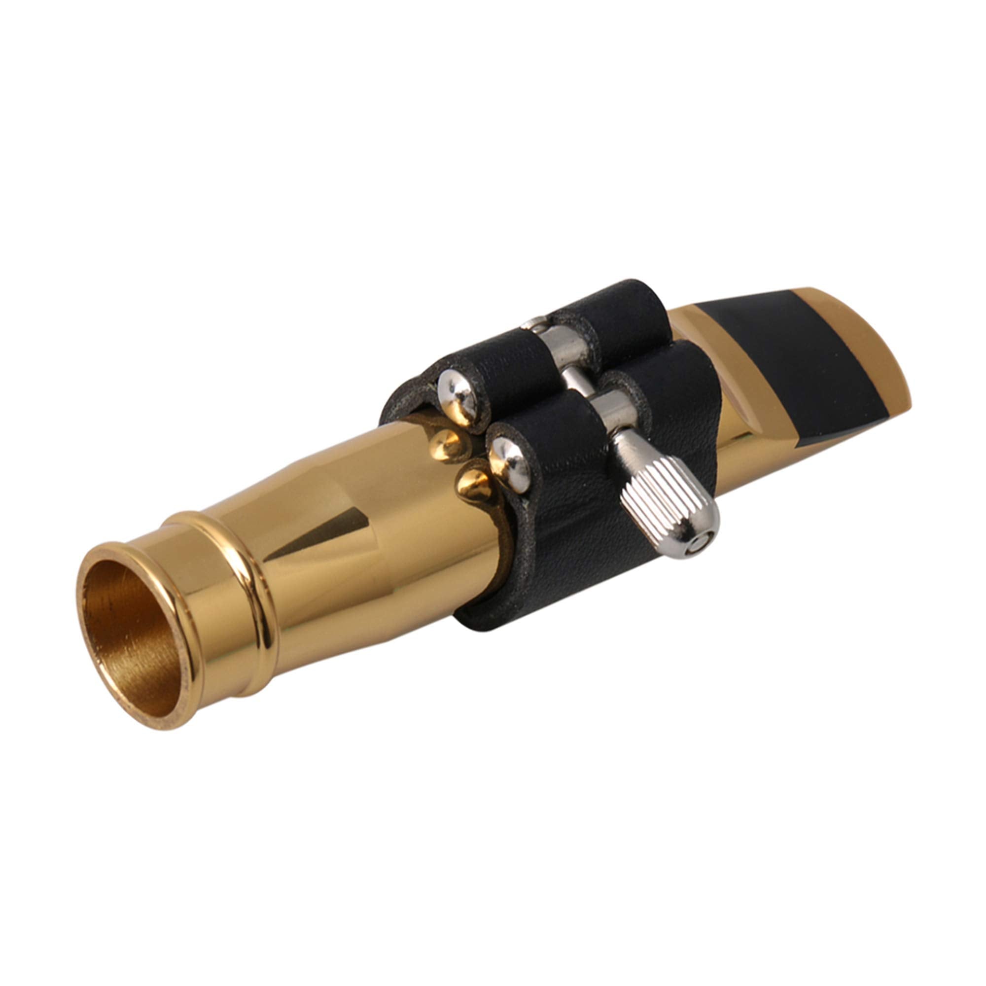 Yibuy Golden Jazz B Flat Tenor Saxophone Mouthpiece 7# W/Pu Leather Cap