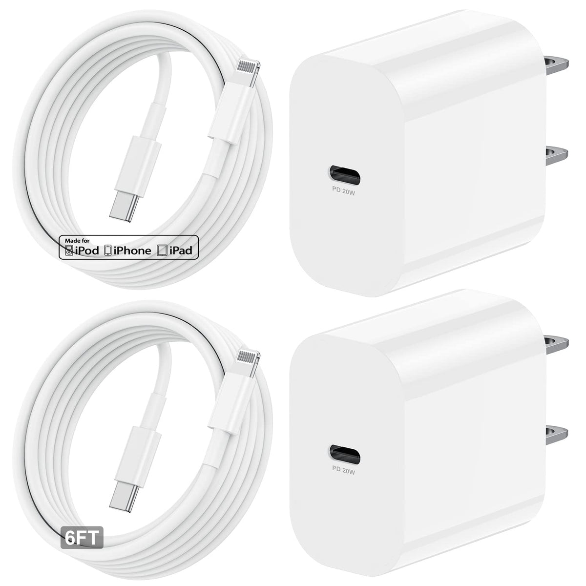 For Apple Iphone 12 13 14 Pro Fast Charger Block,[Apple Mfi Certified] 20W Rapid Usb C Wall Super Fast Chargers Block/Power Plug