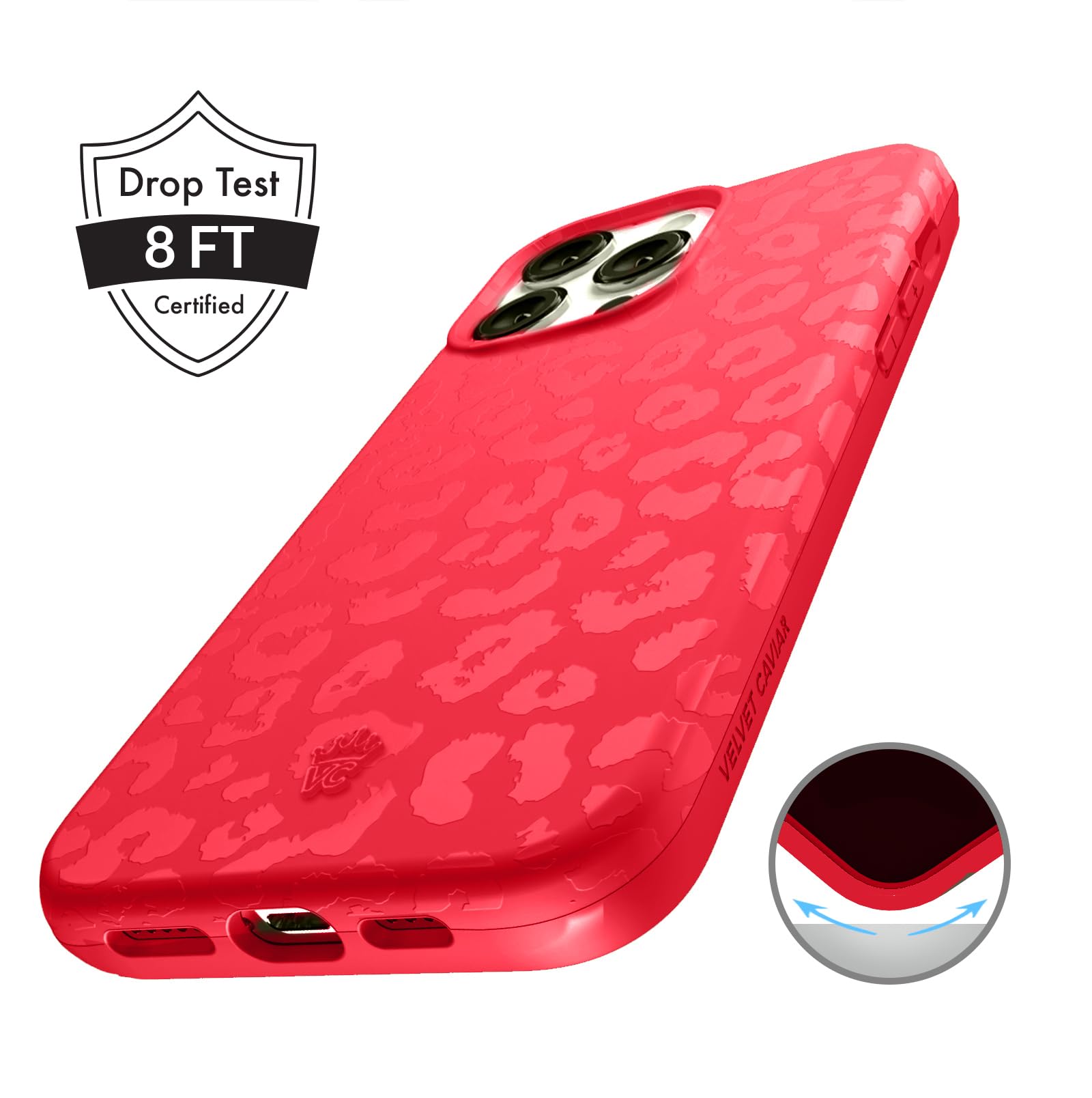 Velvet Caviar Compatible With Magsafe Iphone 15 Pro Case   Red Leopard Cheetah Print