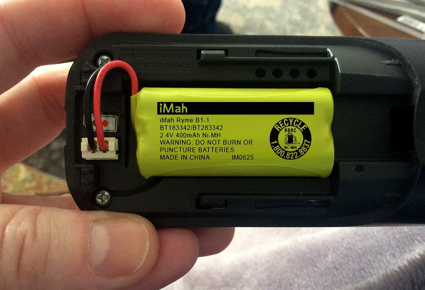 Imah Bt183342/Bt283342 2.4V 400Mah Ni Mh Battery Pack Compatible For Bt166342/Bt266342 Bt162342/Bt262342 2Sn Aaa40H S X2, 6 Pack