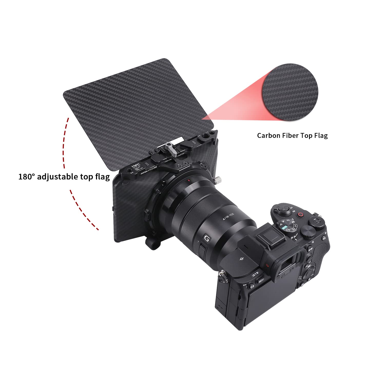 Foto4Easy Mini Matte Box,Lightweight Box With Top Flag For Dslr Mirrorless Cameras,Compatible 67Mm/72Mm/77Mm/82Mm Lenses,Support