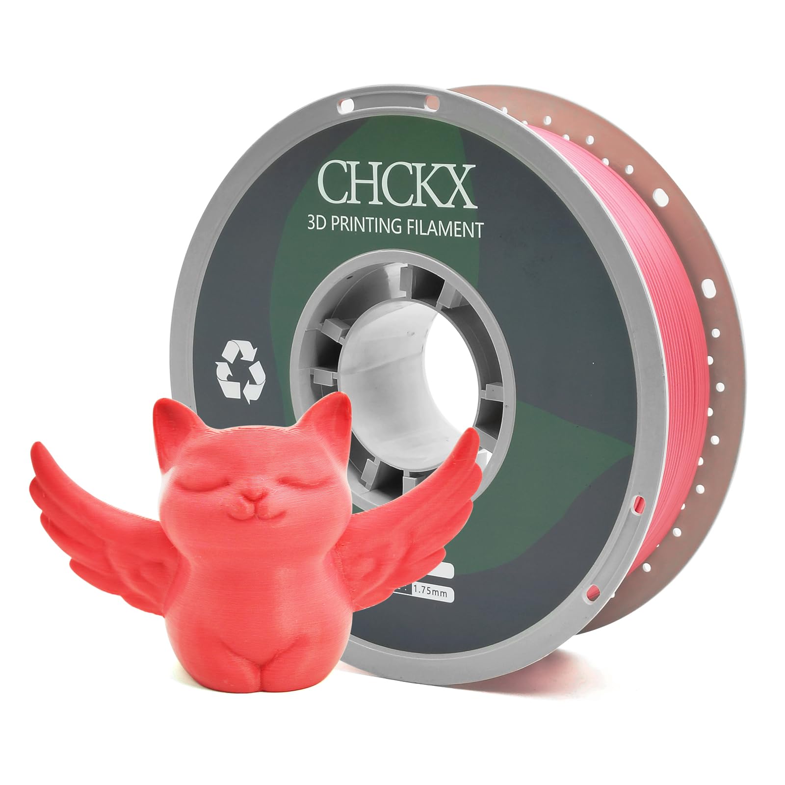 CHCKX Matte PETG 3D Printer Filament, Dimensional Accuracy +/- 0.03 mm, 1kg Spool(2.2lbs), 1.75 mm Fit for Most 3D Printers, Red