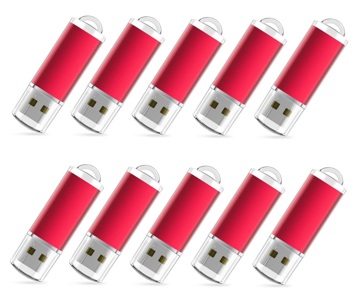 Raoyi 10Pcs 16G Usb Flash Drive Usb 2.0 Memory Stick Thumb Drive Jump Drive Pen Drive Red