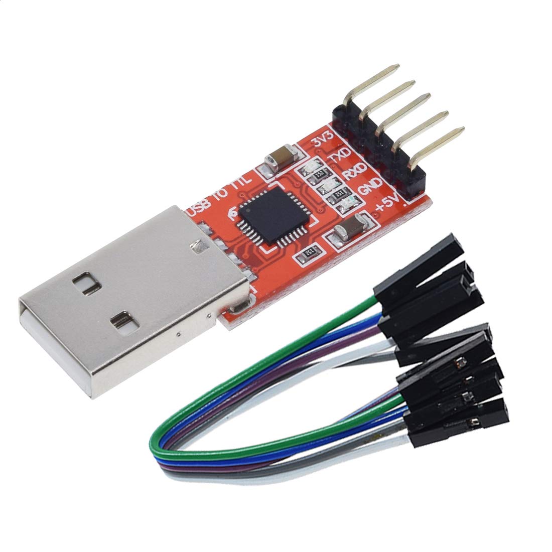 Hiletgo Cp2102 Usb 2.0 To Ttl Module Serial Converter Adapter Module Usb To Ttl Downloader With Jumper Wires